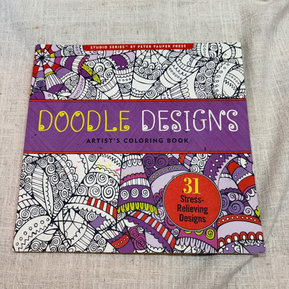 Peter Pauper Press Doodle Designs Studio Series Coloring Book 31 Stress Relief
